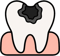 Deep Visible Dental Cavities